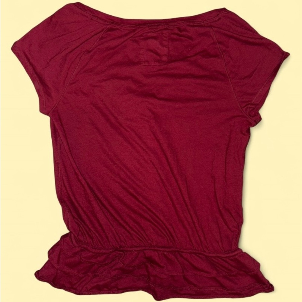 Vintage Hollister Red Button Front Peplum Top Size Large - Picture 2 of 5